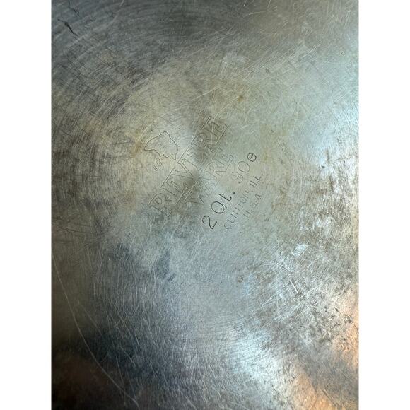 Vtg 1801 Revere Ware 2 Qt Stainless Steel Bottom Sauce Pan Pot W/ Lid Clinton IL - Picture 5 of 8